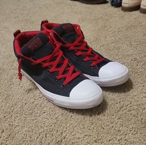 Converse Men's Chuck Taylor All Star High Street Mid Sneakers Red & Black